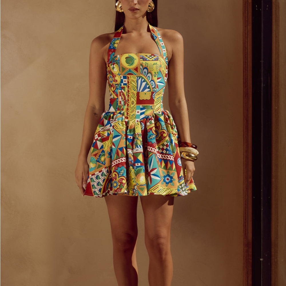 NEW TAG ON / Colorful Halter Dress